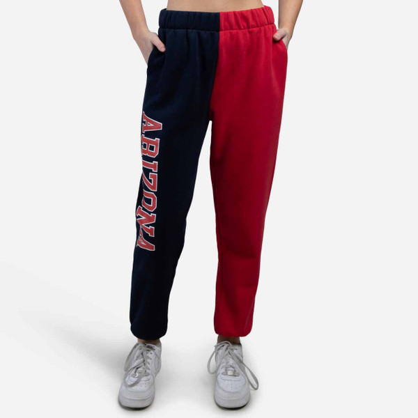 Hype And Vice Arizona Red Navy Color Block Sweatpants
