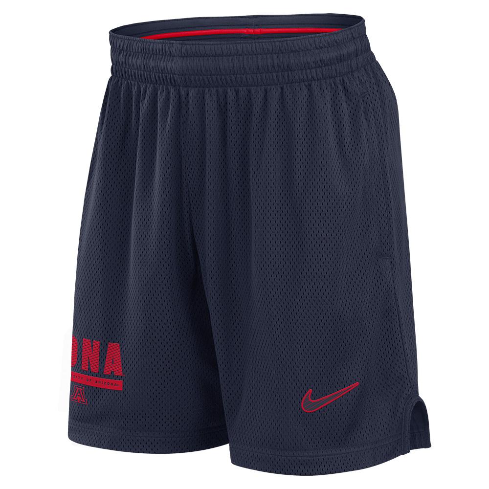 Arizona Wildcats NCAA top Authentic Navy Blue Nike Basketball Shorts Mens Large